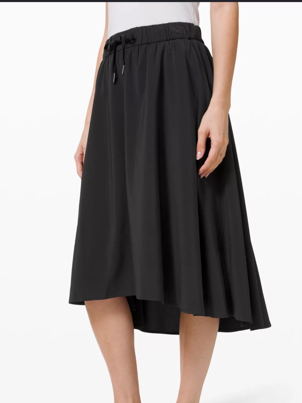 Lululemon Black Time to Flounce Midi Activewear Skirt Size 4 Has Pockets